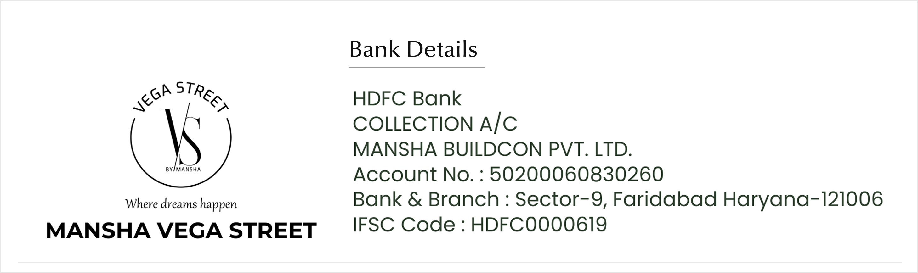 Bank details